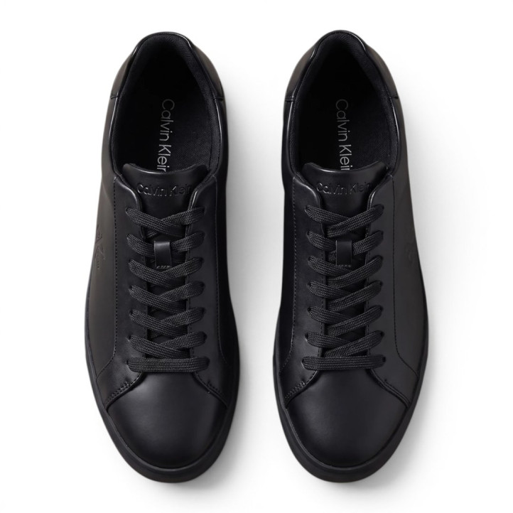 Sabates sport Calvin Klein d'home negres de pell amb logotip - Querol online