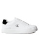 Zapatos sport Calvin Klein CK Baseline de hombre blancas de piel con detalles negros - Querol online