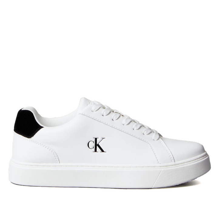 Sabates sport Calvin Klein CK Baseline d'home blanques de pell amb detalls negres - Querol online