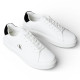 Zapatos sport Calvin Klein CK Baseline de hombre blancas de piel con detalles negros - Querol online