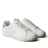 Zapatillas Calvin Klein de mujer blancas de piel con detalle plateado