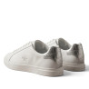 Zapatillas Calvin Klein de mujer blancas de piel con detalle plateado