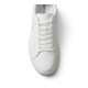 Zapatillas Calvin Klein de mujer blancas de piel con detalle plateado - Querol online