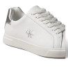 Zapatillas Calvin Klein de mujer blancas de piel con detalle plateado