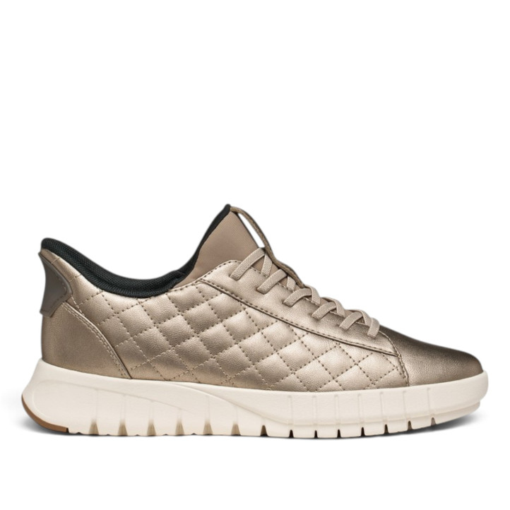 Zapatillas Geox Flextride Plus de mujer doradas con acabado acolchado - Querol online