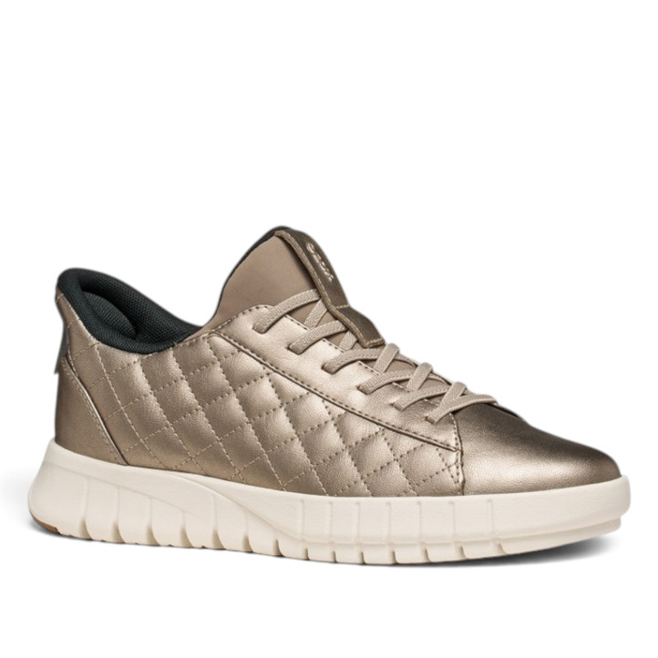 Zapatillas Geox Flextride Plus de mujer doradas con acabado acolchado - Querol online