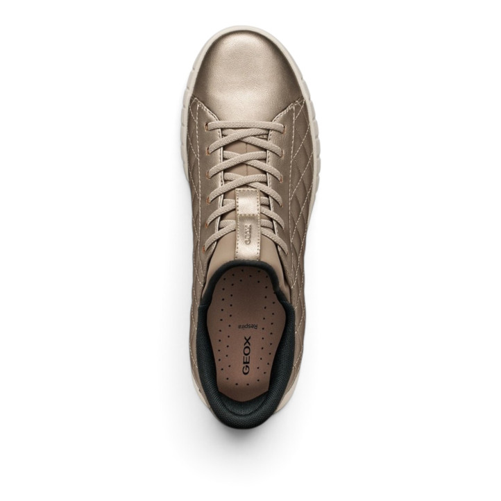 Zapatillas Geox Flextride Plus de mujer doradas con acabado acolchado - Querol online