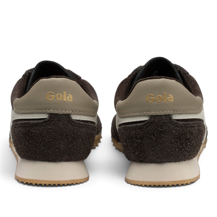 Zapatillas deportivas Gola Sprinter Suede de mujer marrones con detalles blancos - Querol online
