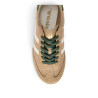Zapatillas deportivas Gola Sprinter Suede de mujer beige con detalles verdes