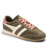 Zapatillas deportivas Gola Sprinter Suede de mujer verdes con detalles rosas