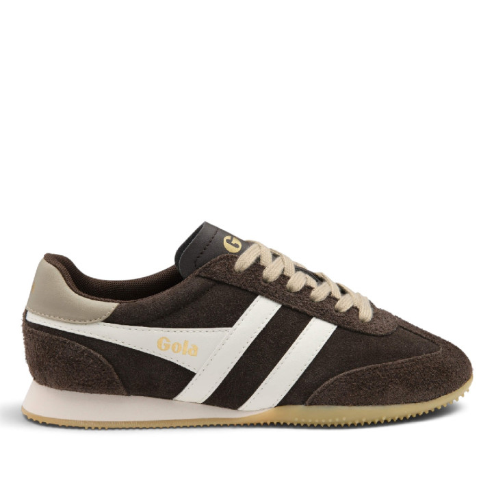 Sabatilles esportives Gola Sprinter Suede de dona marrons amb detalls blancs - Querol online