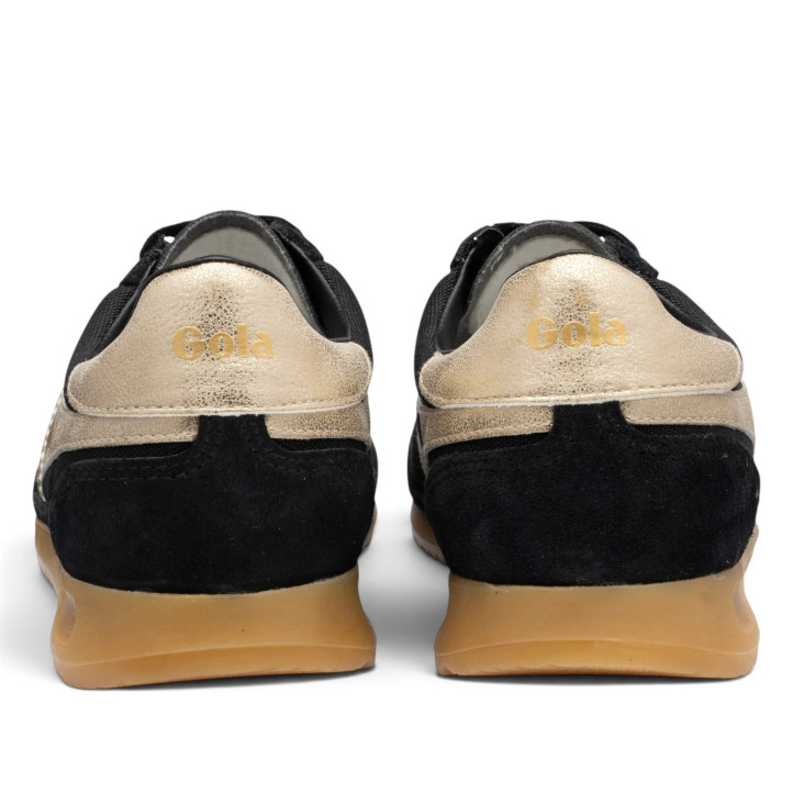 Zapatillas deportivas Gola Tornado de mujer negras con detalles dorados - Querol online