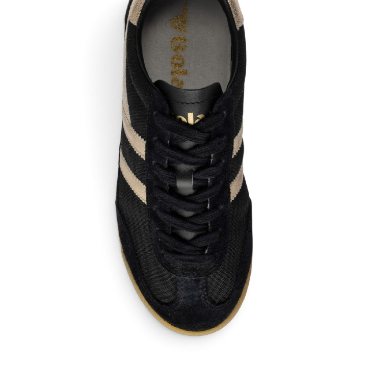 Zapatillas deportivas Gola Tornado de mujer negras con detalles dorados - Querol online
