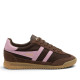 Zapatillas deportivas Gola Tornado de mujer marrones con detalles rosas - Querol online
