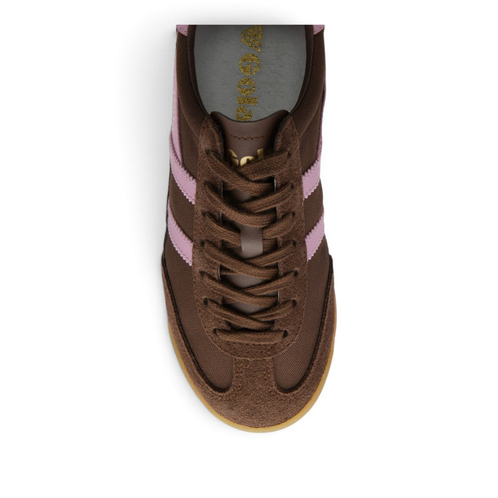 Zapatillas deportivas Gola Tornado de mujer marrones con detalles rosas - Querol online