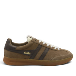 Zapatillas deportivas Gola Cyclone de hombre marrones de ante con suela caramelo - Querol online