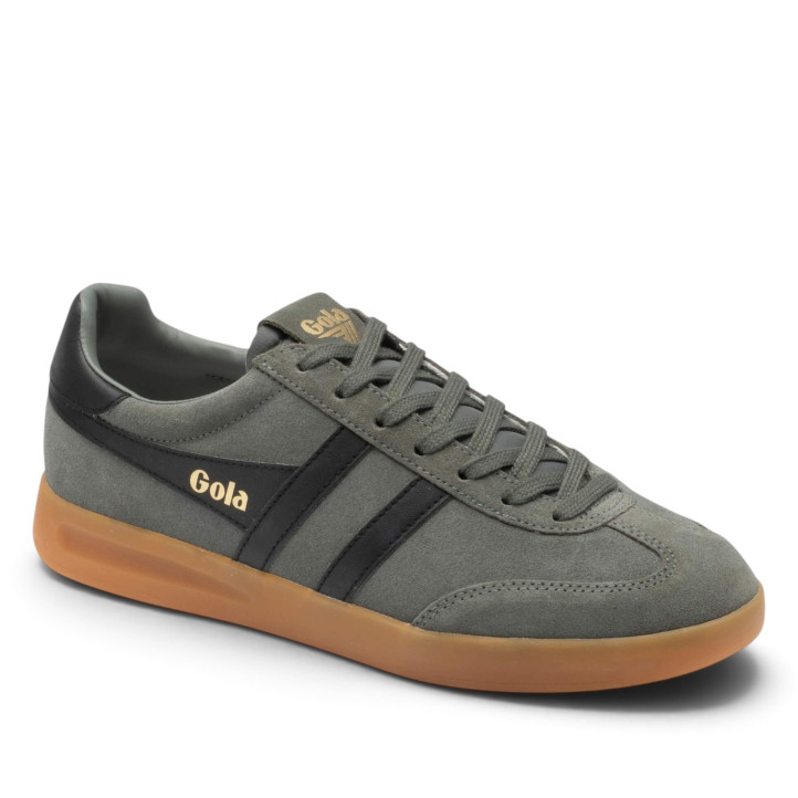 Sabatilles esportives Gola Cyclone d'home verdes d'ant amb detalls negres - Querol online