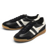 Sabatilles esportives Gola Tornado Leather d'home negres de pell amb detalls blancs