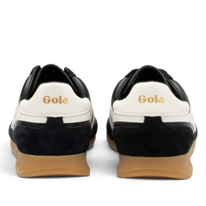 Sabatilles esportives Gola Tornado Leather d'home negres de pell amb detalls blancs - Querol online