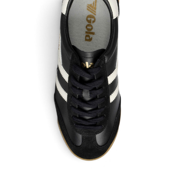 Sabatilles esportives Gola Tornado Leather d'home negres de pell amb detalls blancs - Querol online