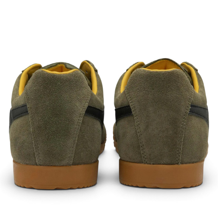 Zapatillas deportivas Gola Harrier Suede de hombre caqui de ante con detalles negros - Querol online