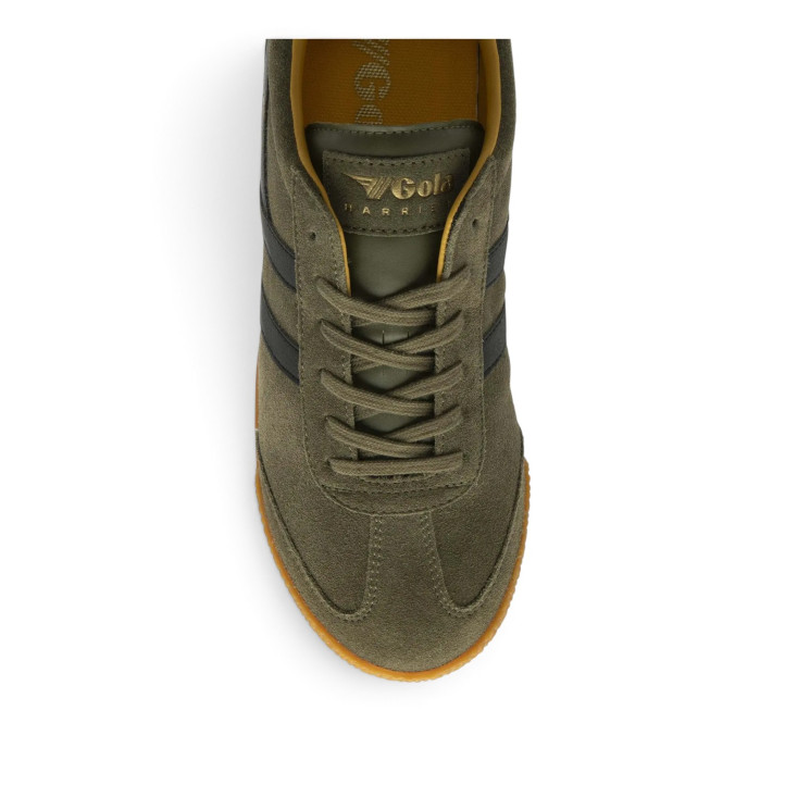 Zapatillas deportivas Gola Harrier Suede de hombre caqui de ante con detalles negros - Querol online