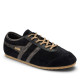 Zapatillas deportivas Gola Cleora II de mujer negras de ante con detalles animal print - Querol online