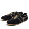 Zapatillas deportivas Gola Cleora II de mujer negras de ante con detalles animal print