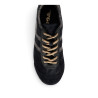 Zapatillas deportivas Gola Cleora II de mujer negras de ante con detalles animal print