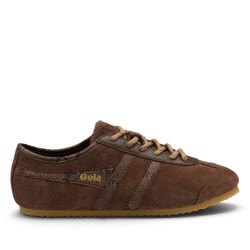 Zapatillas deportivas Gola Cleora II de mujer marrones de ante con detalles animal print - Querol online