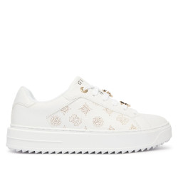 Zapatillas GUESS de mujer blancas con plataforma y detalles dorados - Querol online