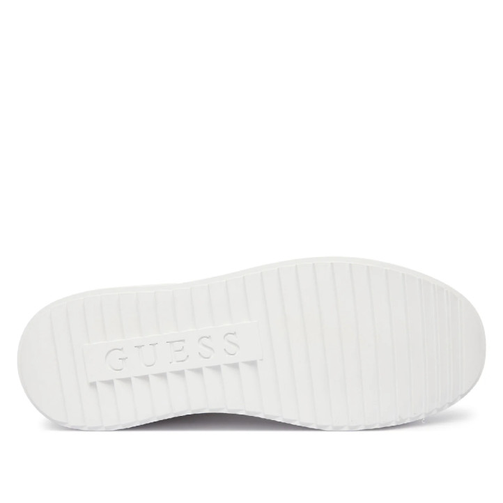 Zapatillas GUESS de mujer blancas con plataforma y detalles dorados - Querol online