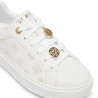 Zapatillas GUESS de mujer blancas con plataforma y detalles dorados