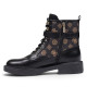 Botines GUESS Fellini de mujer negros con estampado de logos y hebilla - Querol online