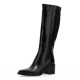 Botas tacón Martina Buraro de mujer negras de piel con tacón - Querol online