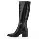 Botas tacón Martina Buraro de mujer negras de piel con tacón - Querol online