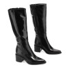 Botas tacón Martina Buraro de mujer negras de piel con tacón