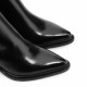 Botas tacón Martina Buraro de mujer negras de piel con tacón - Querol online