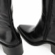 Botas tacón Martina Buraro de mujer negras de piel con tacón - Querol online