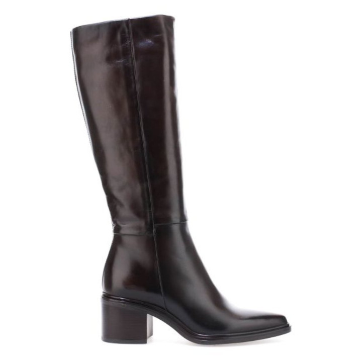 Botas tacón Martina Buraro de mujer marrones de piel con tacón - Querol online