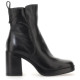 Botines tacón Martina Buraro de mujer negros de piel con plataforma y tacón alto - Querol online
