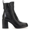 Botines tacón Martina Buraro de mujer negros de piel con plataforma y tacón alto