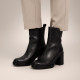 Botines tacón Martina Buraro de mujer negros de piel con plataforma y tacón alto - Querol online