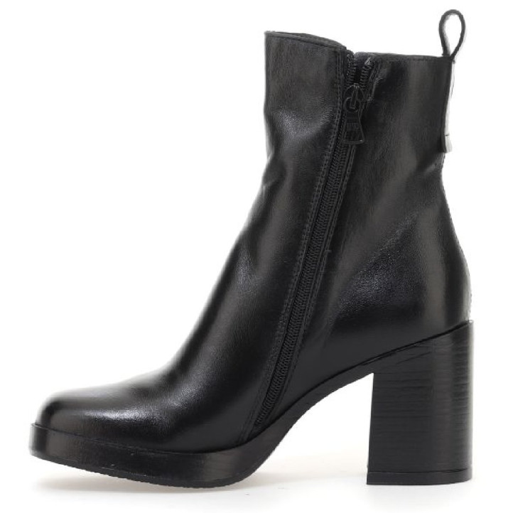 Botines tacón Martina Buraro de mujer negros de piel con plataforma y tacón alto - Querol online