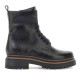 Botines planos Martina Buraro de mujer negros de piel con suela track - Querol online