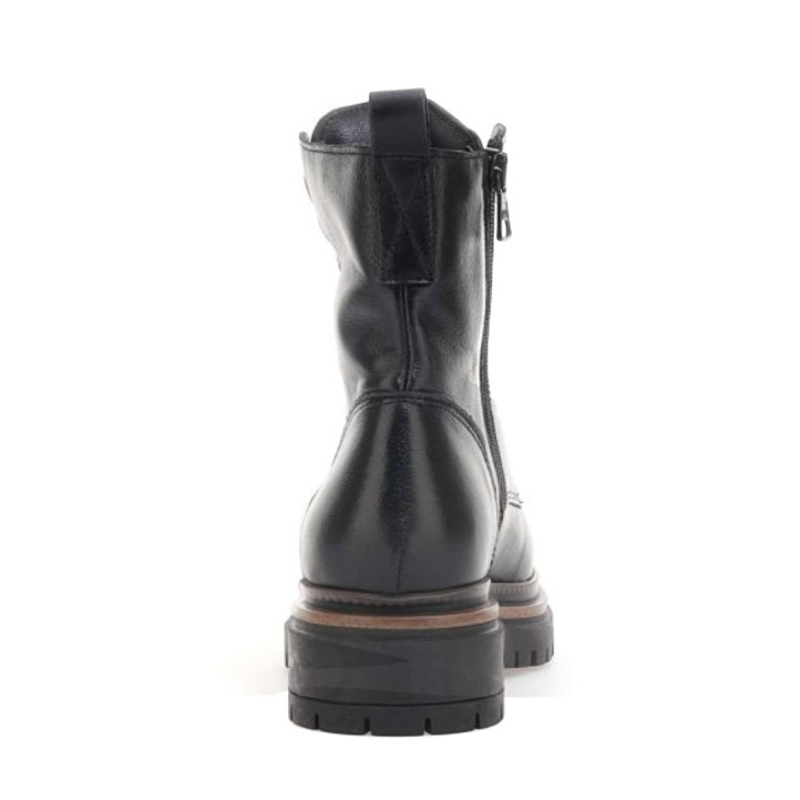 Botines planos Martina Buraro de mujer negros de piel con suela track - Querol online