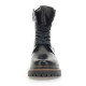 Botines planos Martina Buraro de mujer negros de piel con suela track - Querol online
