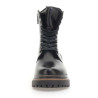 Botines planos Martina Buraro de mujer negros de piel con suela track