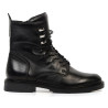 Botins plans Martina Buraro de dona negres de pell amb cordons