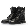 Botins plans Martina Buraro de dona negres de pell amb cordons